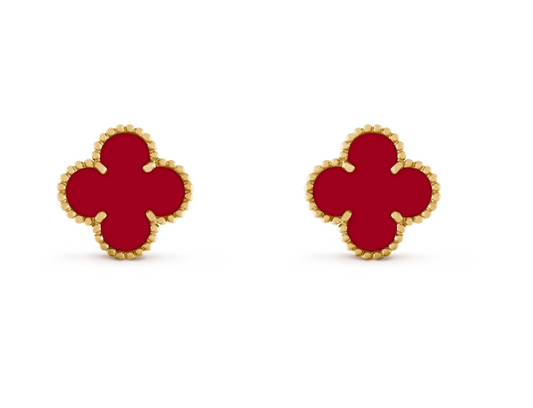 [⭐Spark] CLOVER 20MM RED AGATE EARRINGS