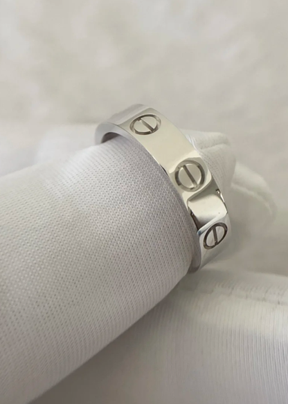 [⭐Spark]LOVE RING 4MM 1 DIAMOND SILVER