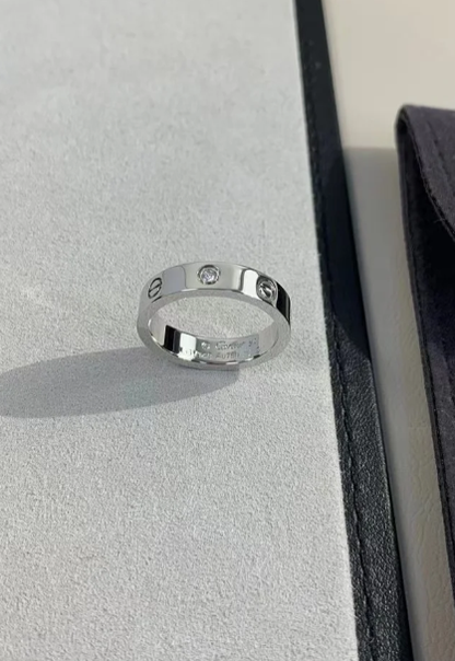 [⭐Spark]LOVE RING 4MM 1 DIAMOND SILVER
