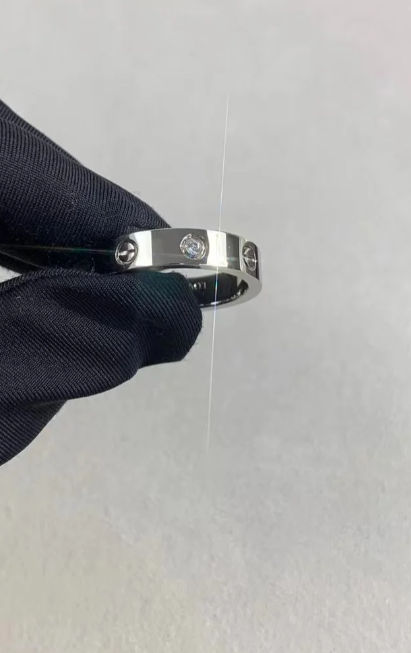 [⭐Spark]LOVE RING 4MM 1 DIAMOND SILVER