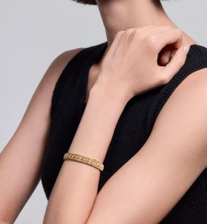 [⭐Spark]2026 WOVEN-PATTERN BRACELET SET WITH FULL DIAMOND INLAY THREE-COLORS
