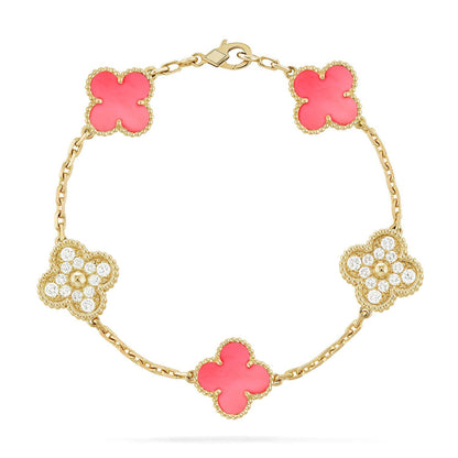 [⭐Spark] CLOVER 5 MOTIFS  PINK MOP BRACELET COLLECTION