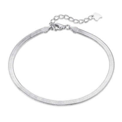 [Spark Jewelry]Flat Snake Bone Chain Blade Necklace