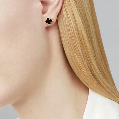 [⭐Spark]CLOVER MINI 9.5MM BLACK MOP EARRINGS