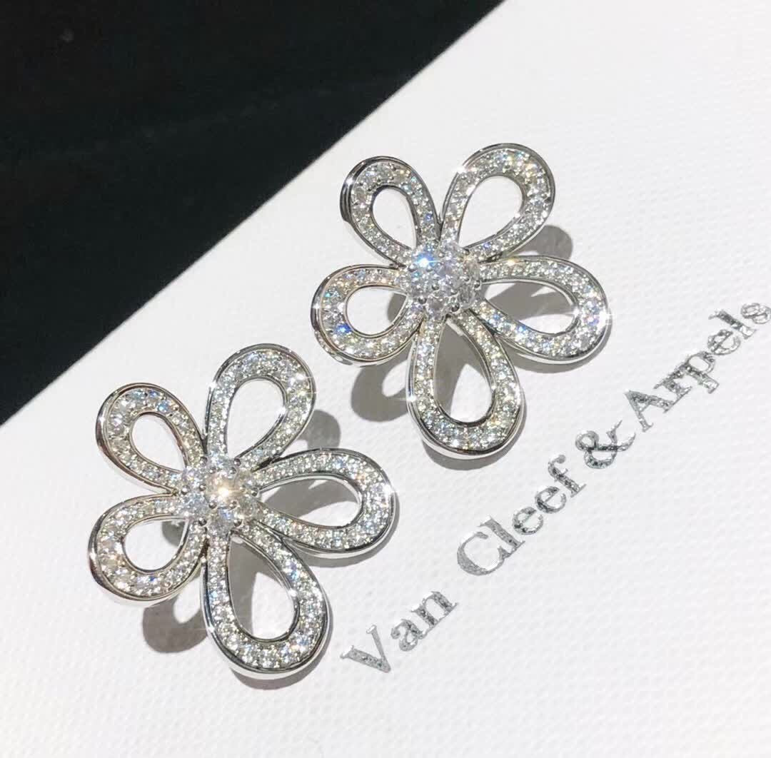 [⭐Spark]FLOWERLACE EARRINGS FULL DIAMONDS