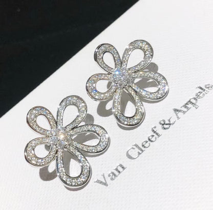 [⭐Spark]FLOWERLACE EARRINGS FULL DIAMONDS