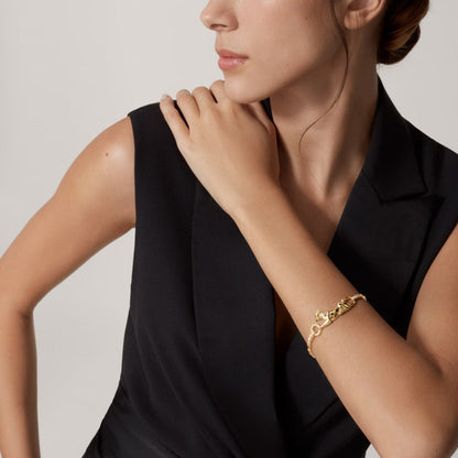 [⭐Spark]PANTHERE HALF DIAMOND ON CHAIN BRACELET
