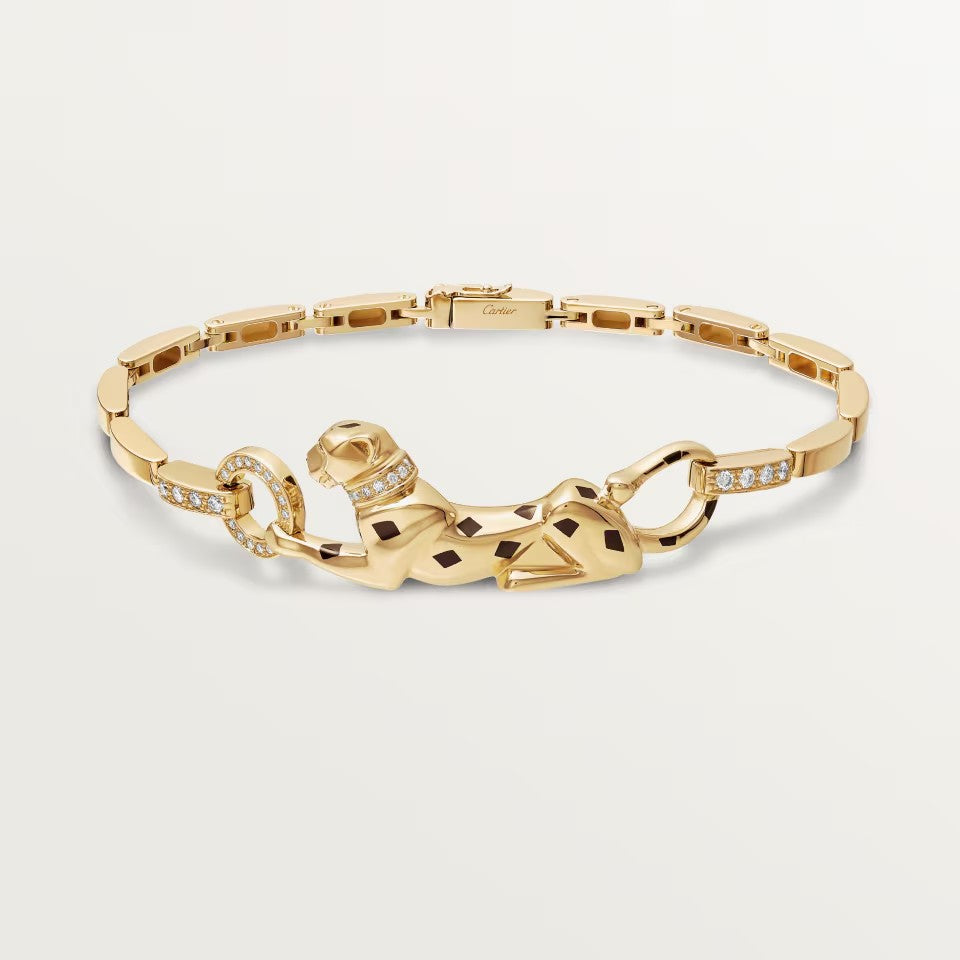 [⭐Spark]PANTHERE HALF DIAMOND ON CHAIN BRACELET
