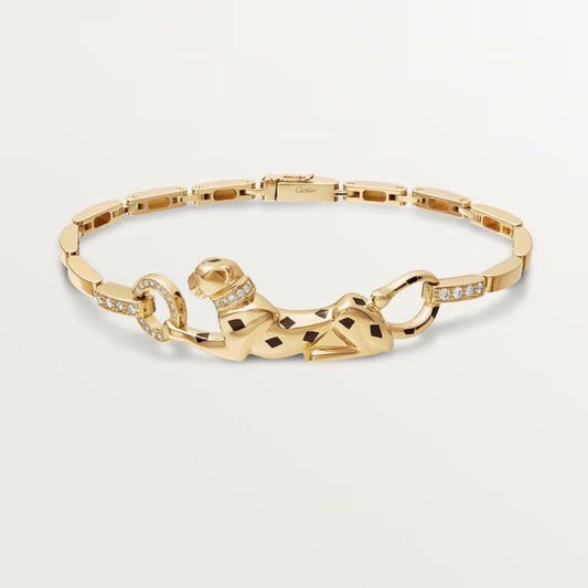 [⭐Spark]PANTHERE HALF DIAMOND ON CHAIN BRACELET