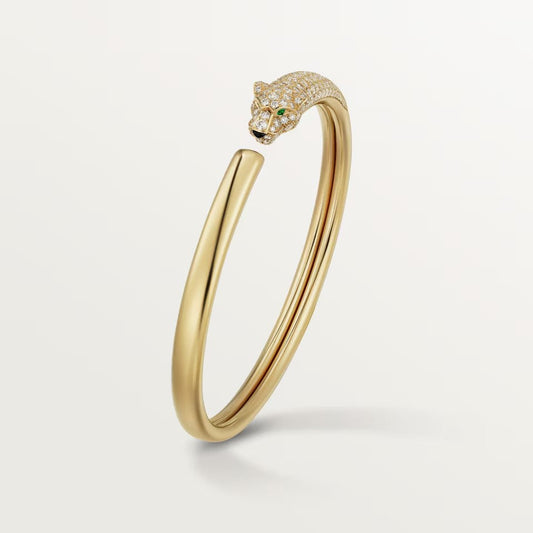 [⭐Spark]PANTHERE HALF DIAMOND OPEN BRACELET