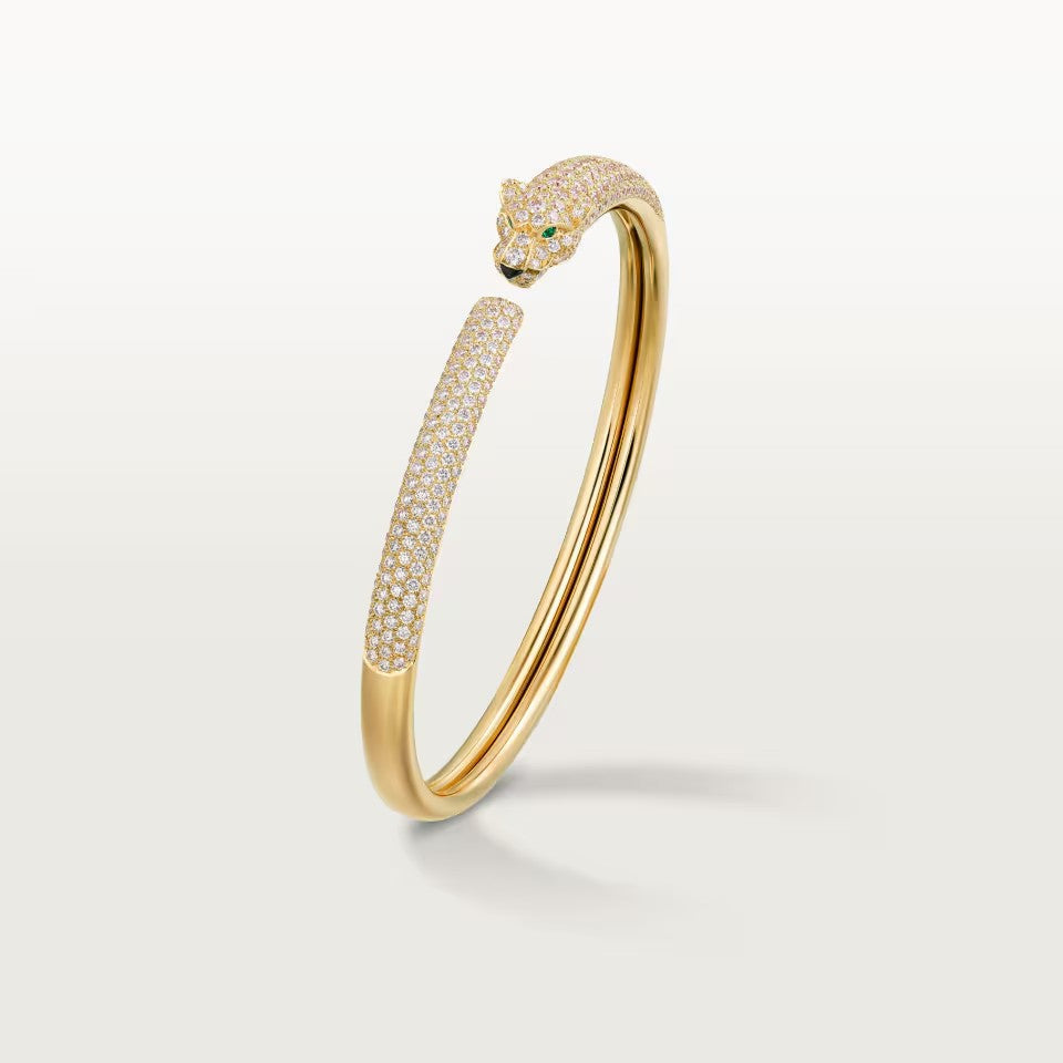 [⭐Spark]PANTHERE FULL DIAMOND OPEN BRACELET