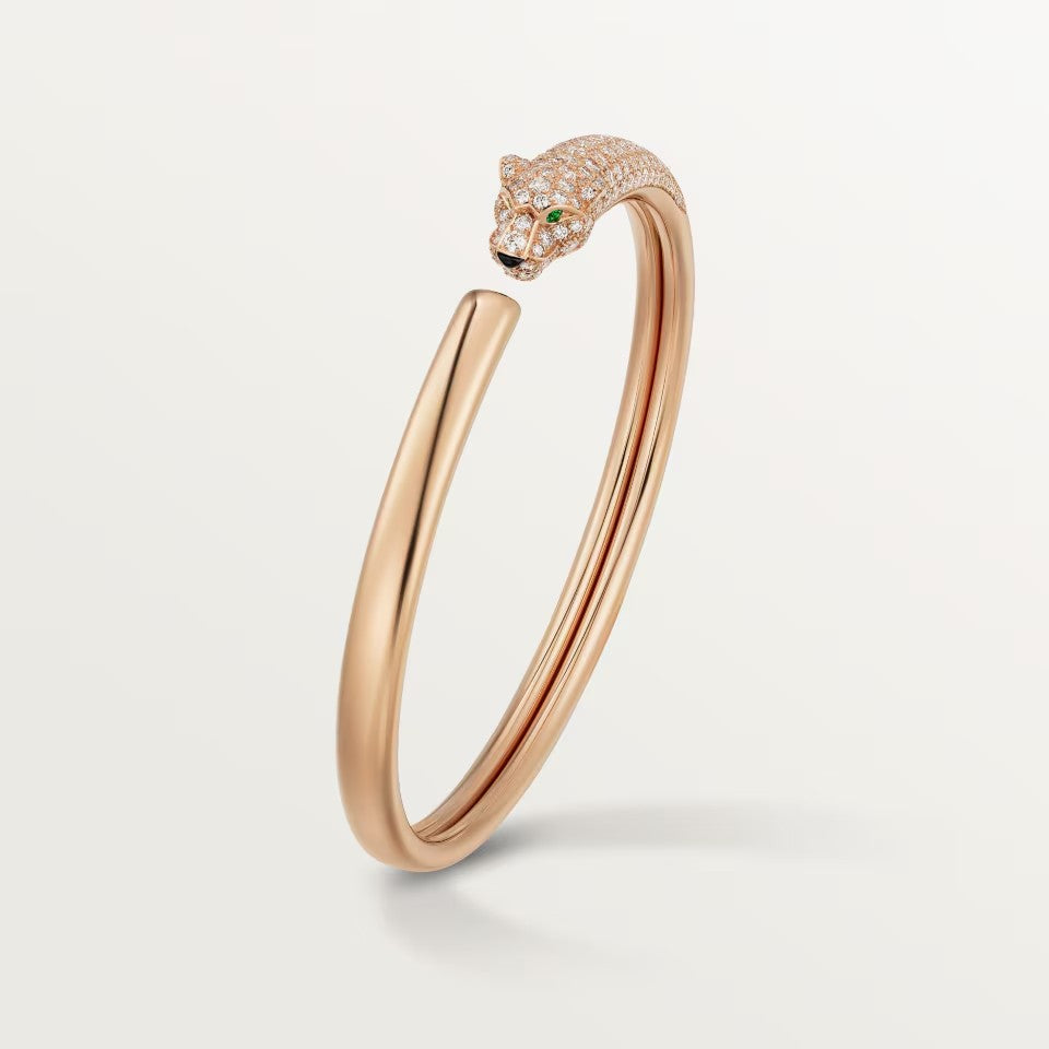 [⭐Spark]PANTHERE HALF DIAMOND OPEN BRACELET