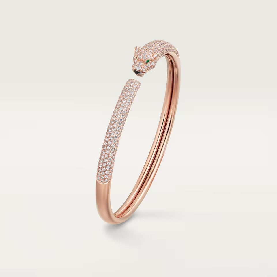 [⭐Spark]PANTHERE FULL DIAMOND OPEN BRACELET
