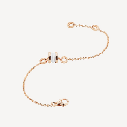 [⭐Spark]ZERO 1 SOFT PINK GOLD AND WHITE CERAMIC BRACELET