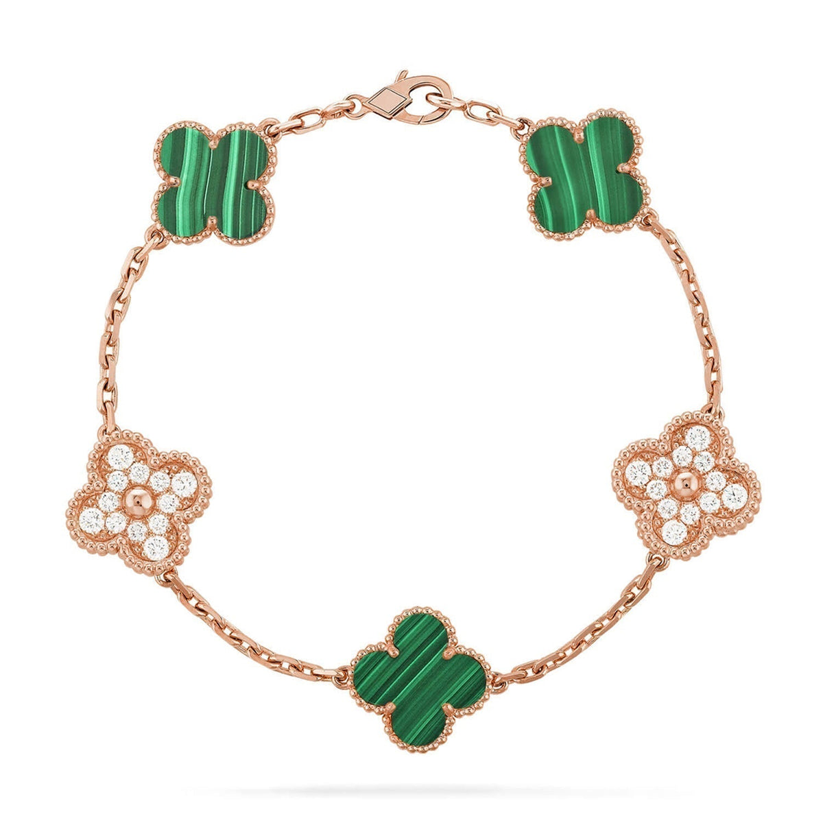 [⭐Spark] CLOVER 5 MOTIF MALACHITE BRACELET COLLECTION