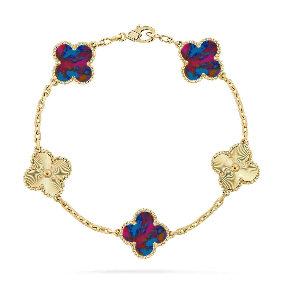 [⭐Spark]CLOVER 5 MOTIF COLOR GEMSTONES BRACELET COLLECTION