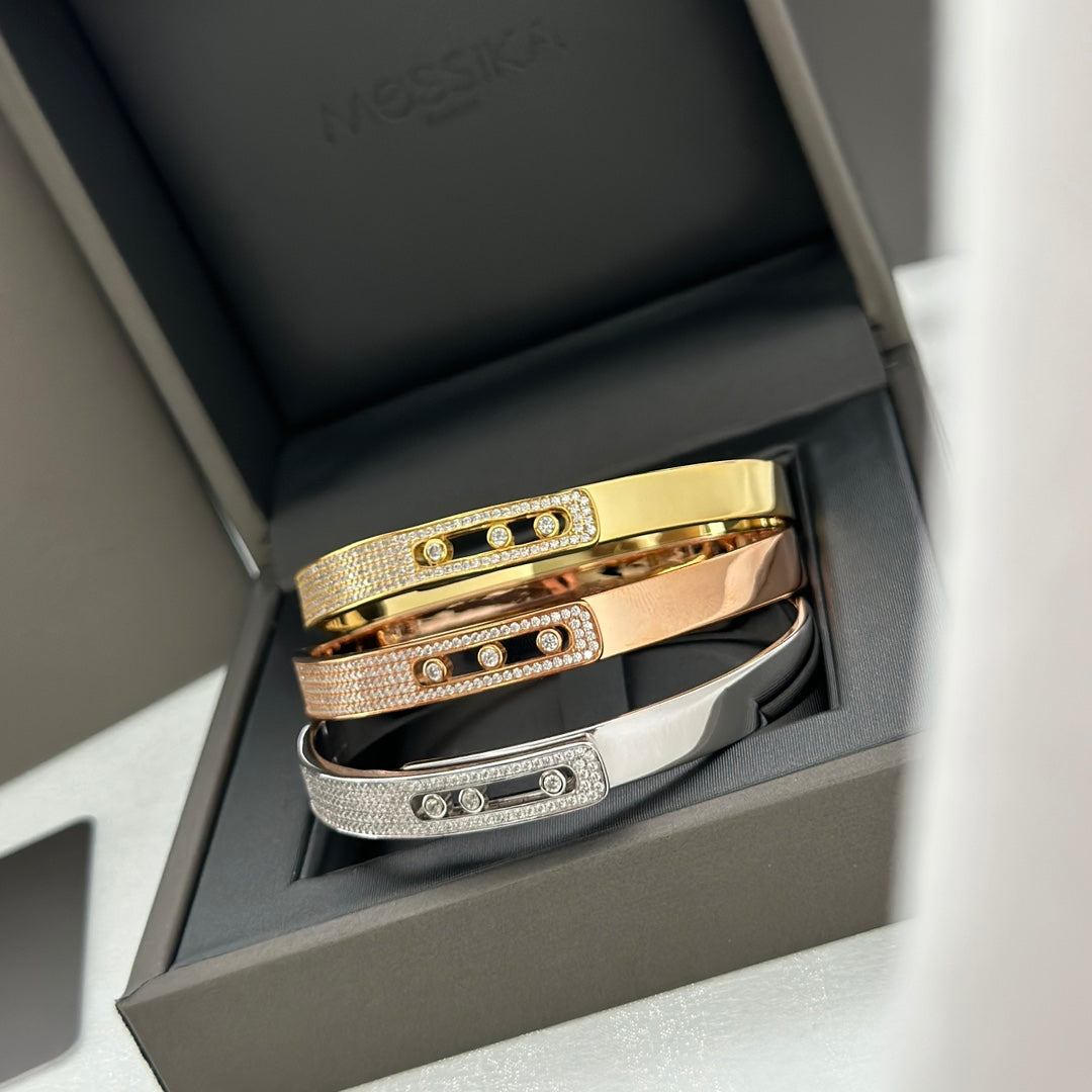 [⭐Spark]Move Noa Rose Gold Pavé Diamond Bangle Bracelet