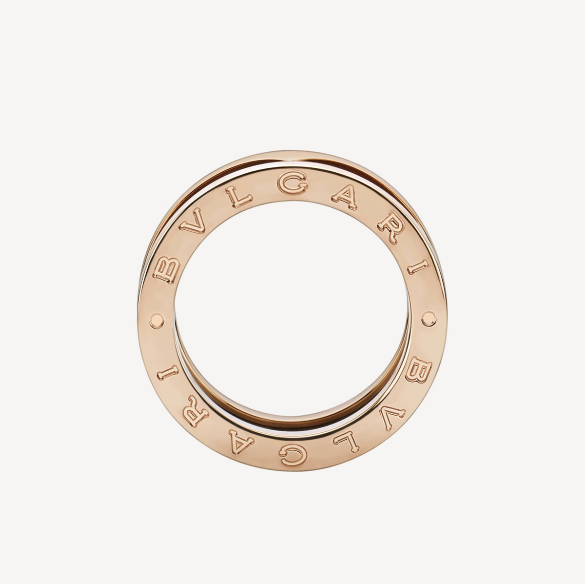 [⭐Spark]ZERO 1 TWO-BAND LOOPS AND BLACK CERAMIC PINK GOLD RING