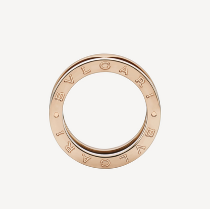 [⭐Spark]ZERO 1 TWO-BAND LOOPS AND BLACK CERAMIC PINK GOLD RING