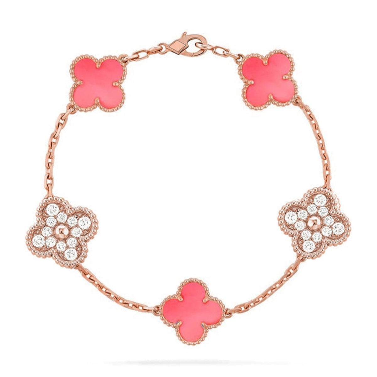 [⭐Spark] CLOVER 5 MOTIFS  PINK MOP BRACELET COLLECTION