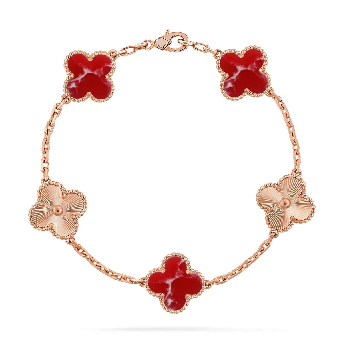 [⭐Spark]CLOVER 5 MOTIF RED PATTERN BRACELET COLLECTION