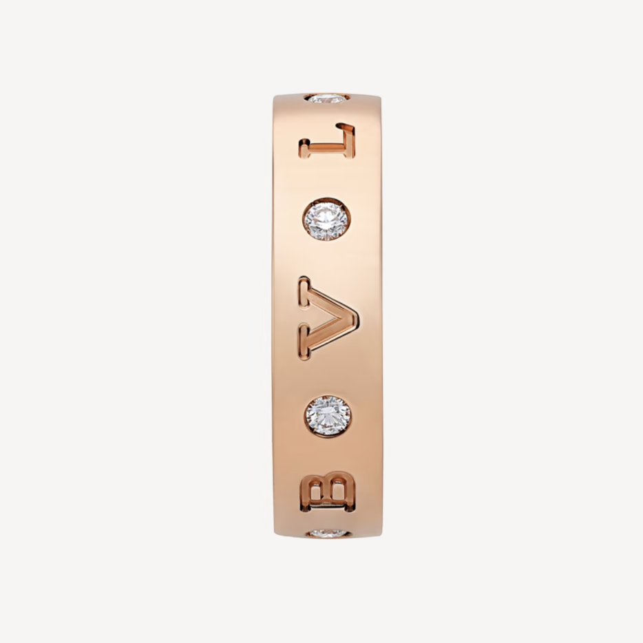 [⭐Spark]ZERO 1 ESSENTIAL PINK GOLD BAND WITH DIAMONDS RING