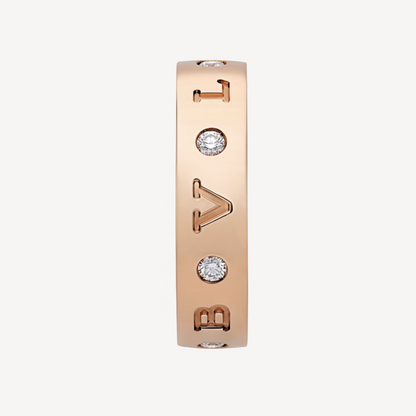 [⭐Spark]ZERO 1 ESSENTIAL PINK GOLD BAND WITH DIAMONDS RING