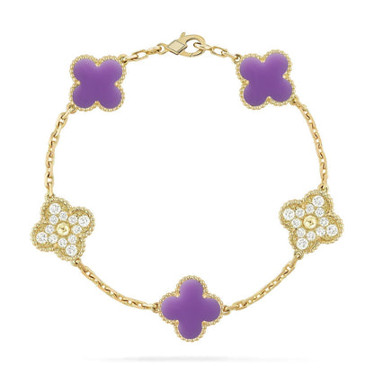 [⭐Spark]CLOVER 5 MOTIF LIGHT PURPLE BRACELET COLLECTION