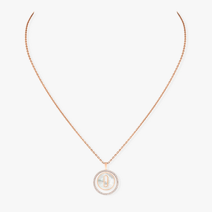 [⭐Spark]Demo MOVE 1 DIAMOND WHITE MOTHER OF PEARL PINK GOLD DIAMOND NECKLACE