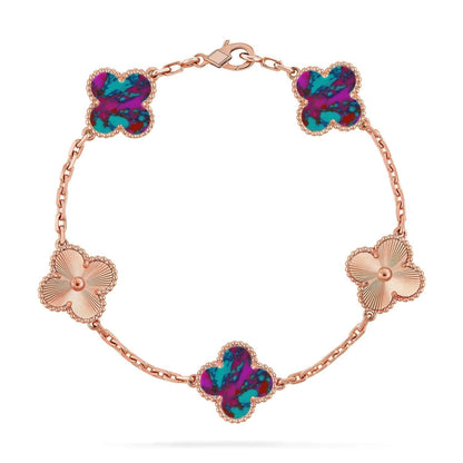 [⭐Spark]CLOVER 5 MOTIF COLOR GEMSTONES BRACELET COLLECTION