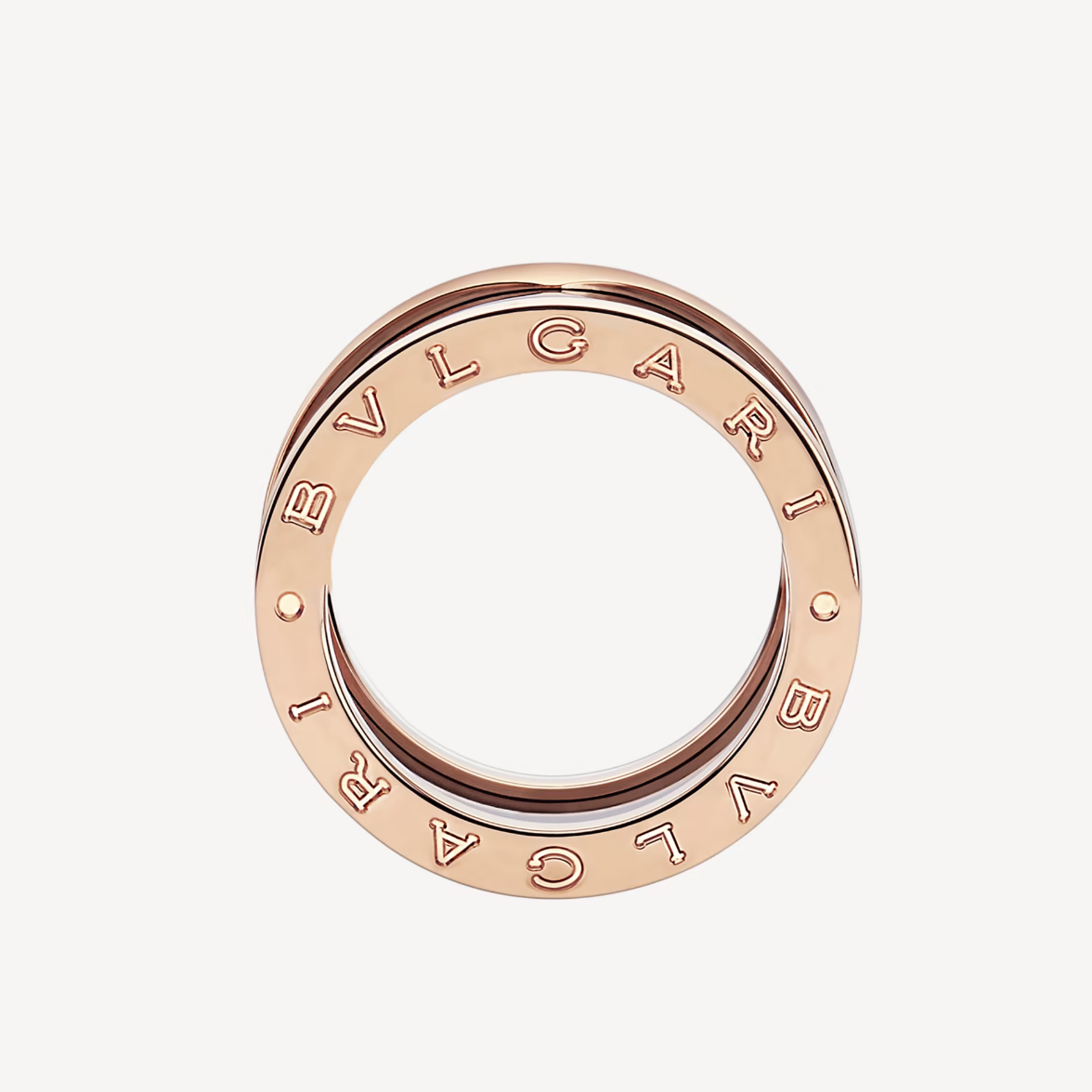 [⭐Spark]ZERO 1 FOUR-BAND LOOPS AND BLACK CERAMIC SPIRAL PINK GOLD RING