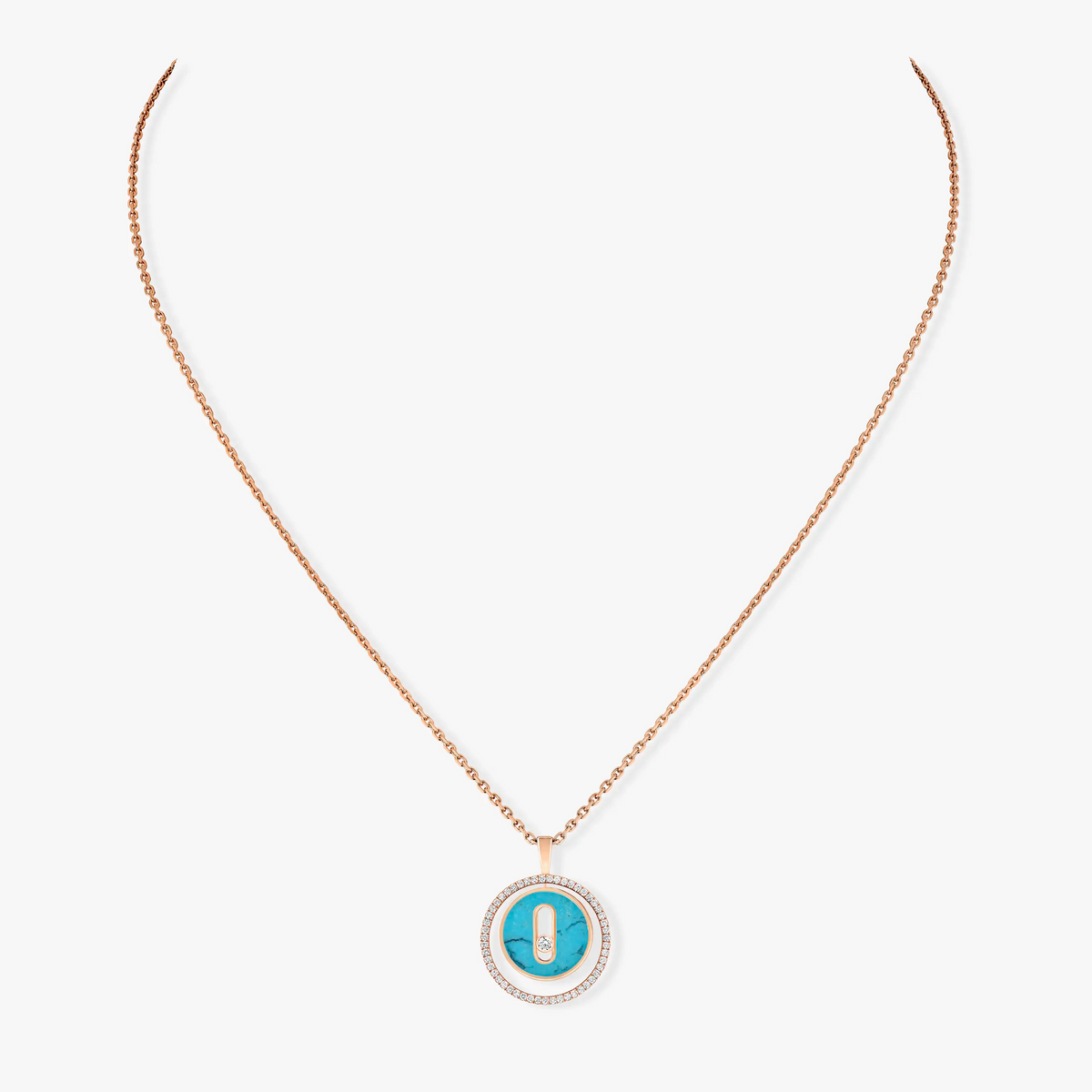 [⭐Spark]Demo MOVE 1 DIAMOND TURQUOISE PINK GOLD DIAMOND NECKLACE