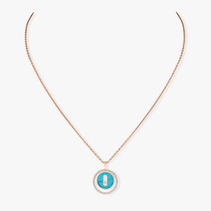 [⭐Spark]Demo MOVE 1 DIAMOND TURQUOISE PINK GOLD DIAMOND NECKLACE