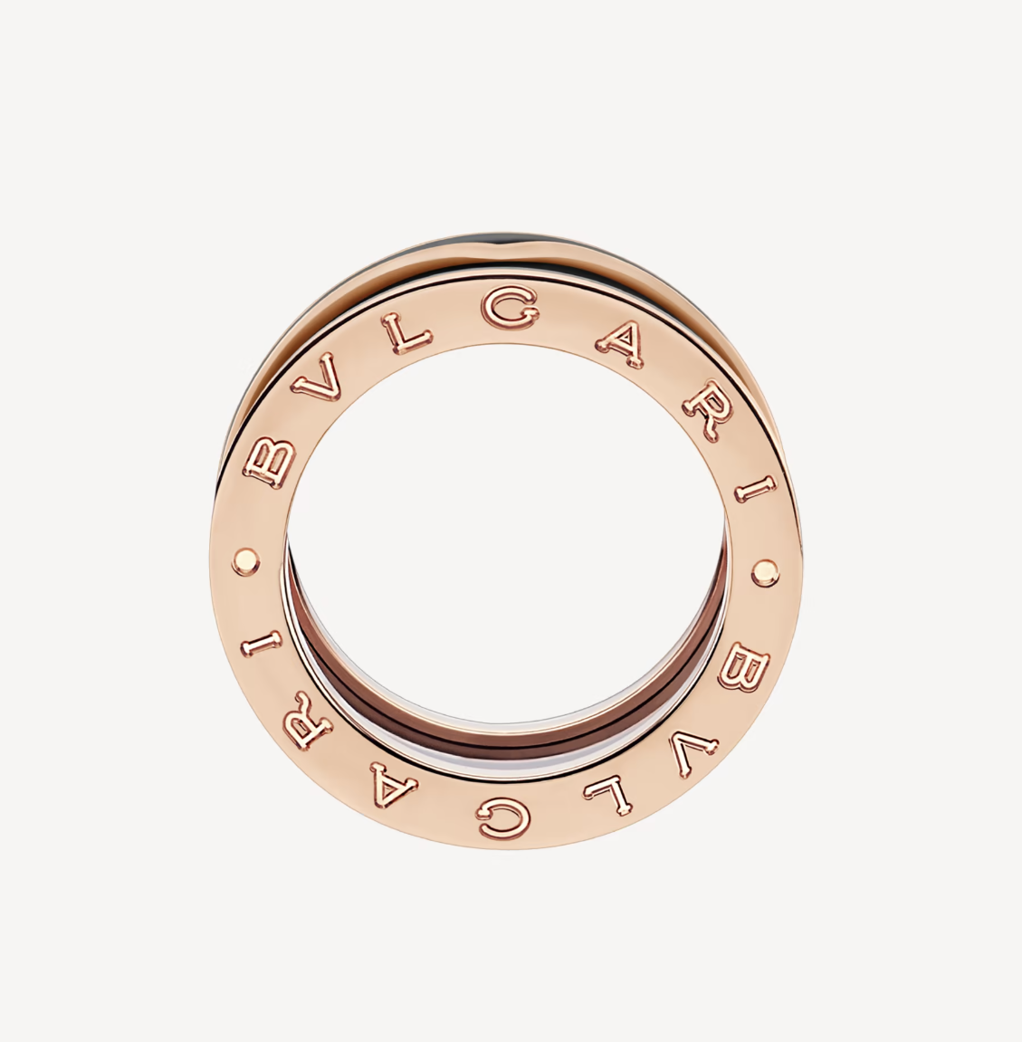 [⭐Spark]ZERO 1 TWO-BAND WITH MATTE BLACK CERAMIC PINK GOLD RING