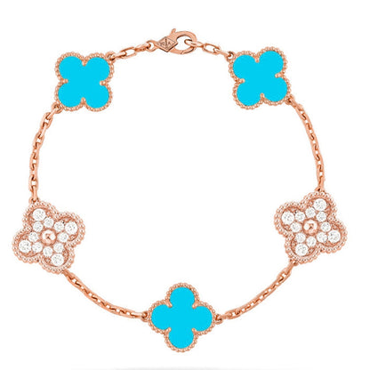 [⭐Spark] CLOVER 5 MOTIF TURQUOISE BRACELET COLLECTION