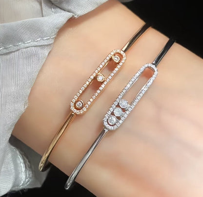 [⭐Spark]Move Pavé Diamond Bangle Bracelet M
