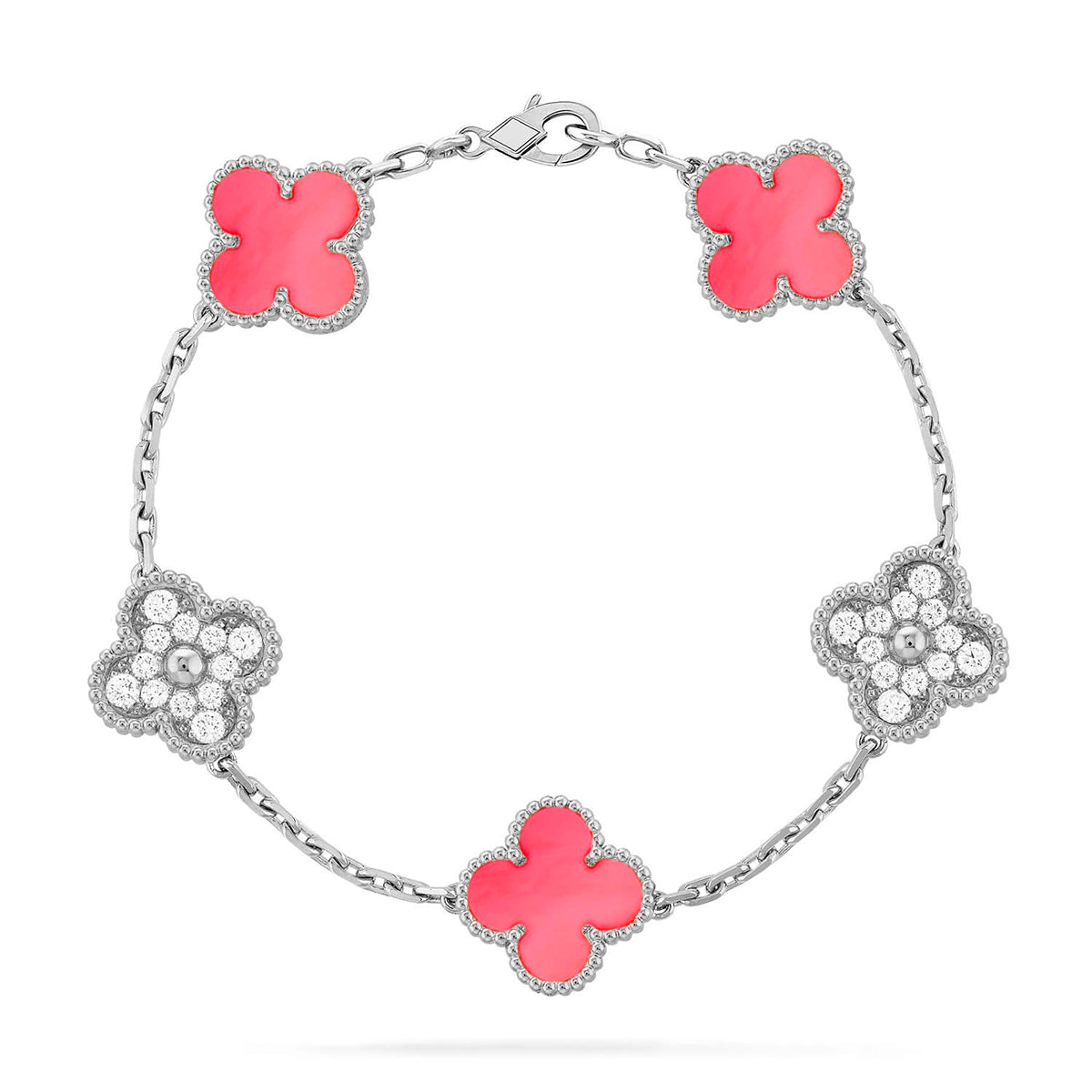 [⭐Spark] CLOVER 5 MOTIFS  PINK MOP BRACELET COLLECTION