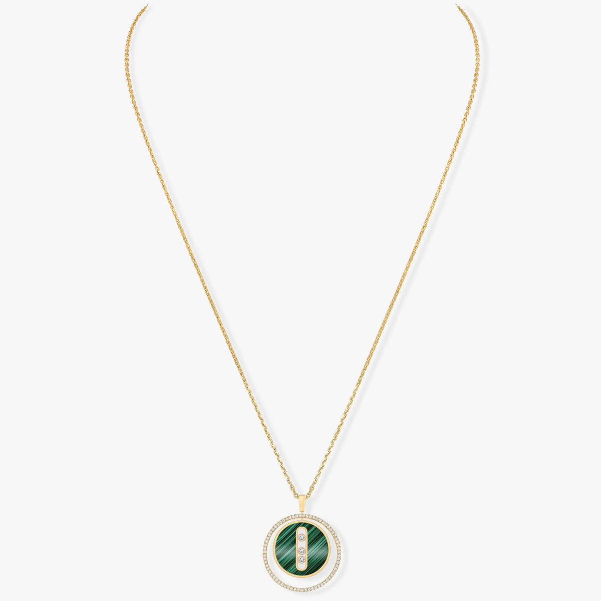 [⭐Spark]Demo MOVE 3 DIAMOND MALACHITE GOLD DIAMOND NECKLACE