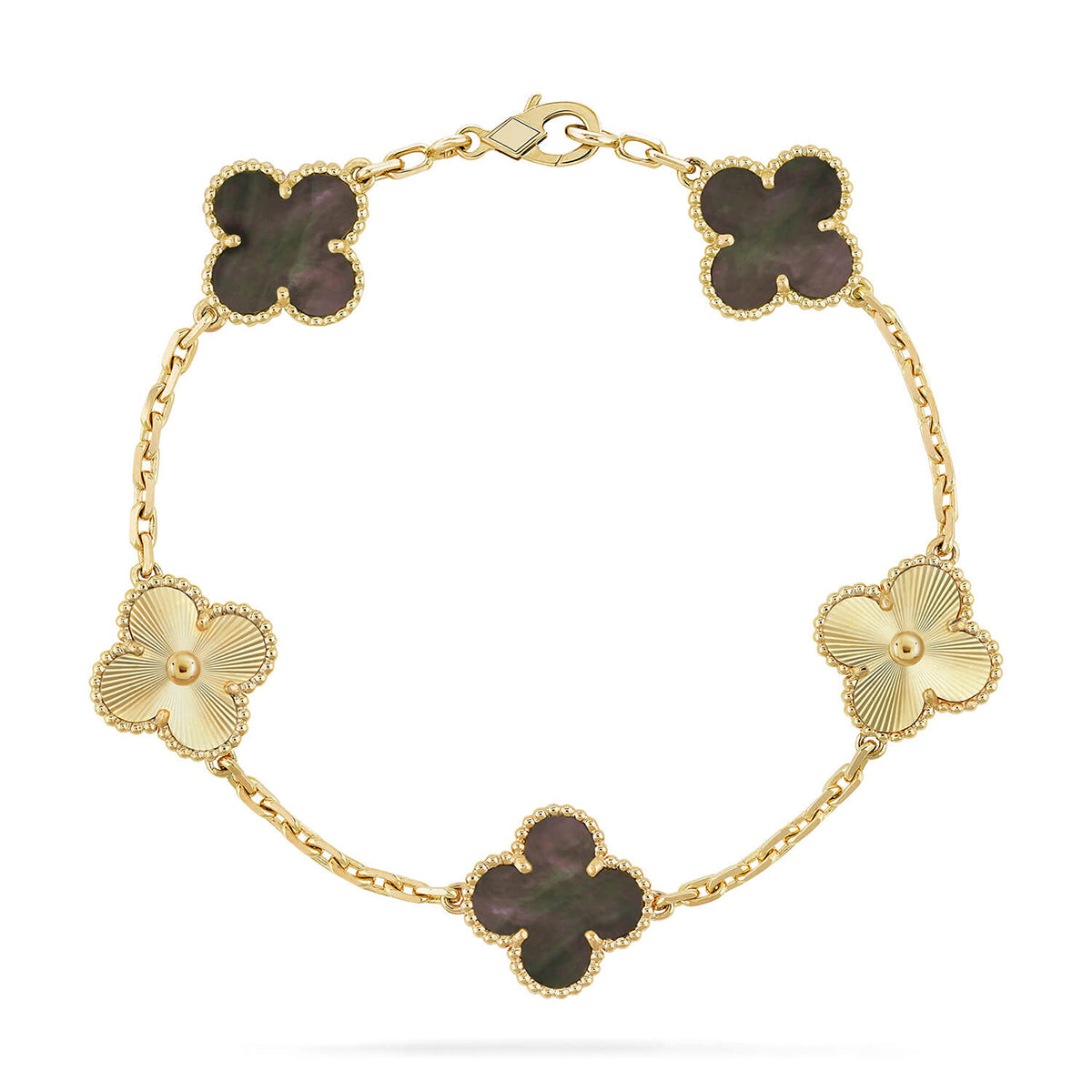 [⭐Spark] CLOVER 5 MOTIF GRAY MOP BRACELET COLLECTION