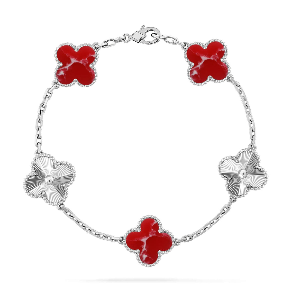 [⭐Spark]CLOVER 5 MOTIF RED PATTERN BRACELET COLLECTION