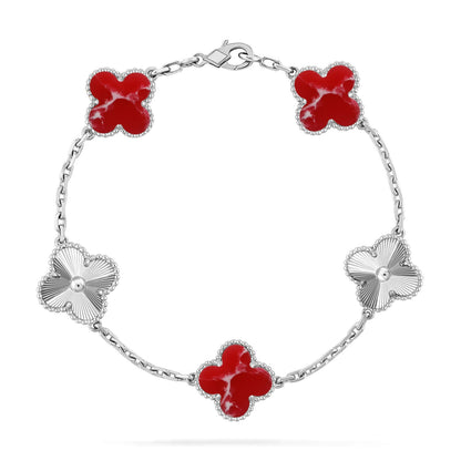 [⭐Spark]CLOVER 5 MOTIF RED PATTERN BRACELET COLLECTION