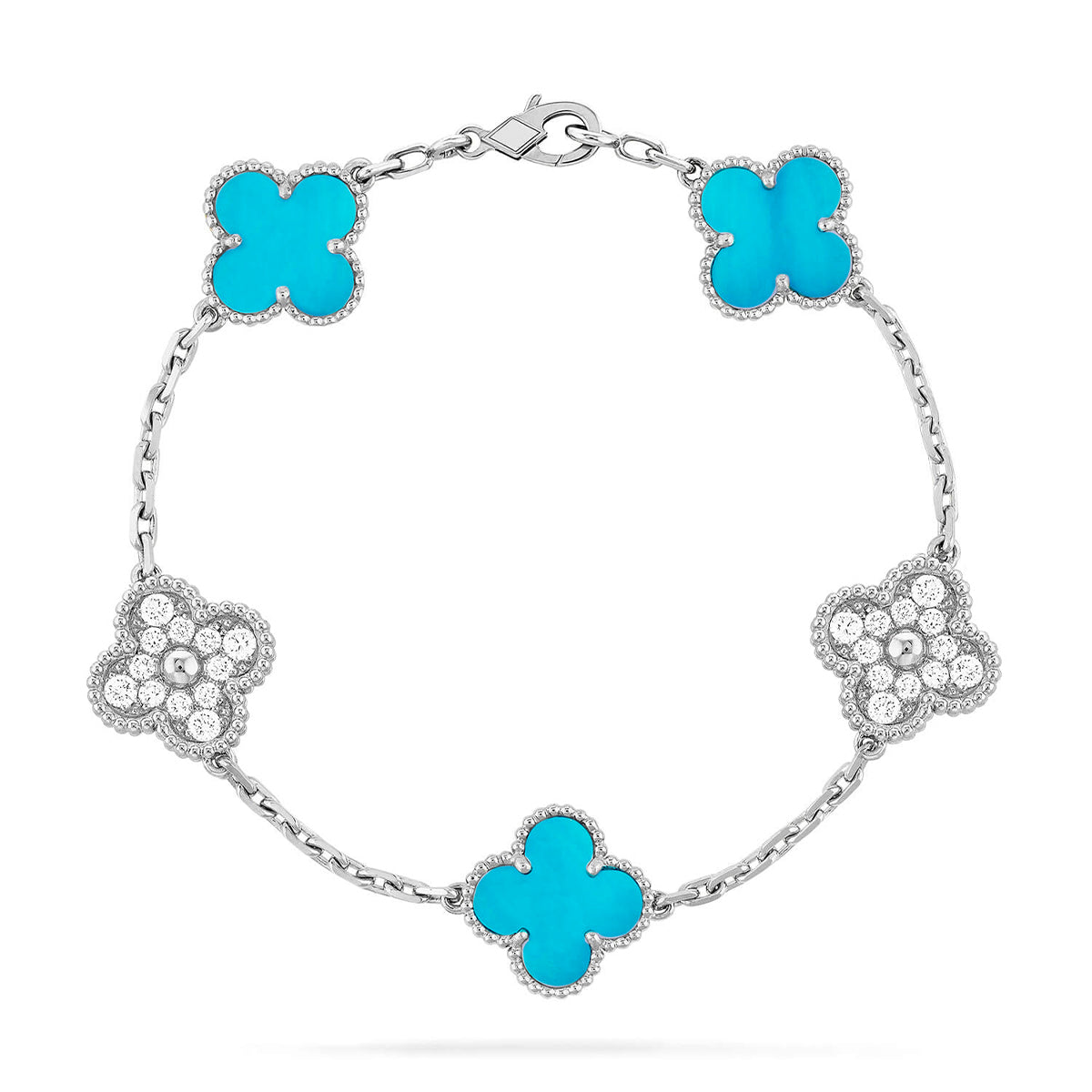 [⭐Spark] CLOVER 5 MOTIF TURQUOISE BRACELET COLLECTION