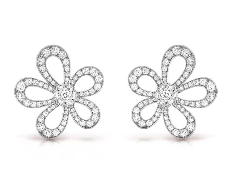 [⭐Spark]FLOWERLACE EARRINGS FULL DIAMONDS