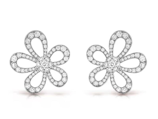 [⭐Spark]FLOWERLACE EARRINGS FULL DIAMONDS