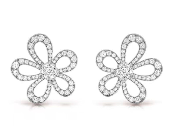 [⭐Spark]FLOWERLACE EARRINGS FULL DIAMONDS