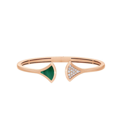 [⭐Spark]DREAM BRACELET OPEN MALACHITE PINK GOLD