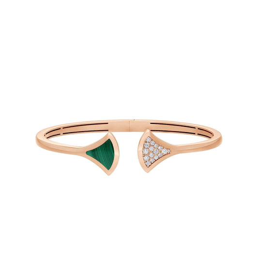 [⭐Spark]DREAM BRACELET OPEN MALACHITE PINK GOLD