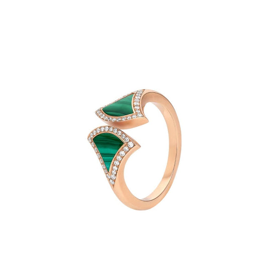 [⭐Spark]DREAM MALACHITE DIAMOND OPEN RING