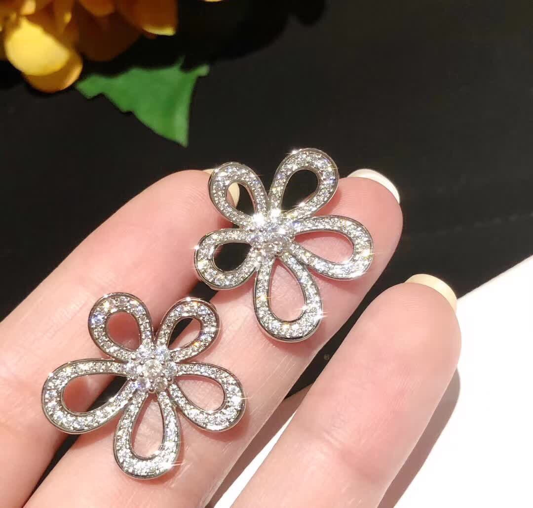[⭐Spark]FLOWERLACE EARRINGS FULL DIAMONDS