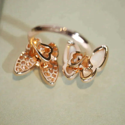 [⭐Spark]TWIN BUTTERFLY DIAMOND MOP RING